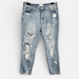 Petra153 STYLE# P214MXH-LI Distressed Ripped Jeans Button Fly Size 9/28